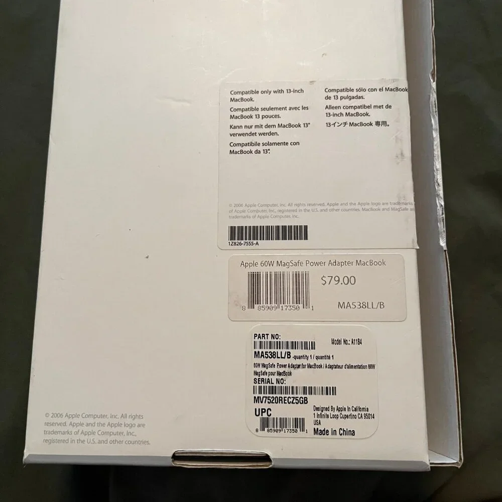 Apple 60W MagSafe Power Adapter for MacBook